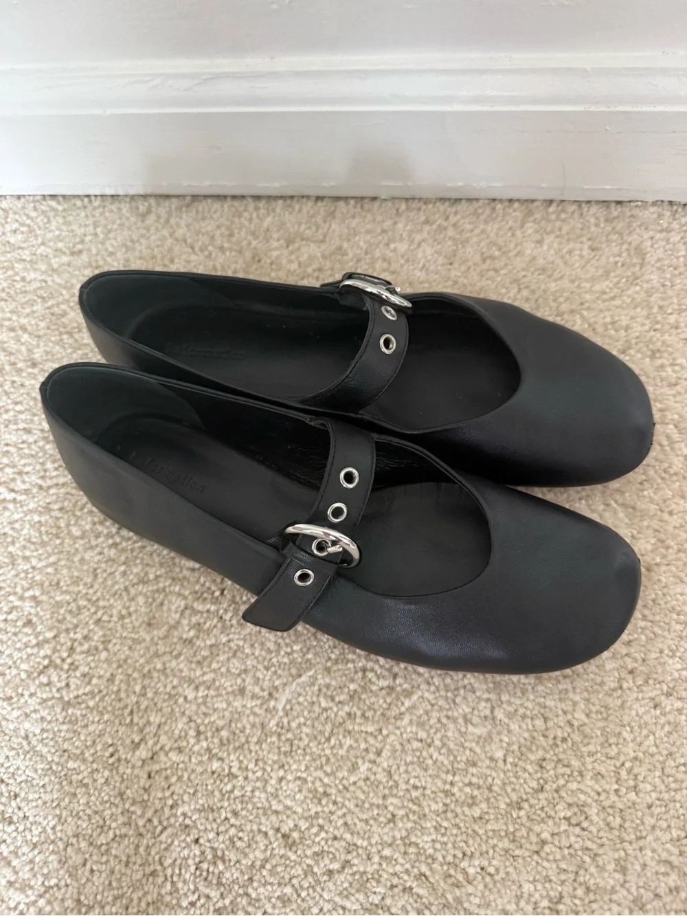 Reformation Ballet Flats Bethany Buckle in Leather Black - Picture 4 of 12